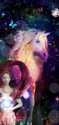 Horse Vertebrate Purple Live Wallpaper