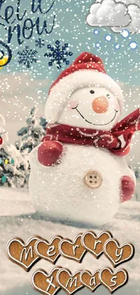 Christmas Ornament Snowman Snow Live Wallpaper