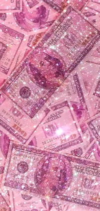 Purple Banknote Textile Live Wallpaper