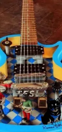 Blue Musical Instrument Guitar Live Wallpaper