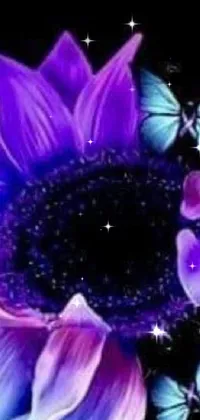 Flower Plant Purple Live Wallpaper