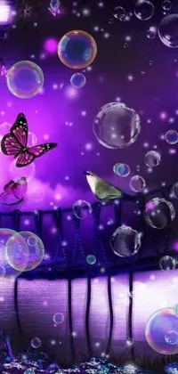 Butterfly Blue Purple Live Wallpaper