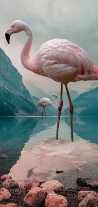 Water Bird Greater Flamingo Live Wallpaper