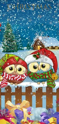 Christmas owls Live Wallpaper