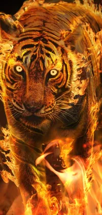 Tiger fire  Live Wallpaper