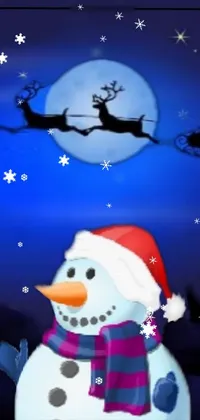 Snowman Snow World Live Wallpaper