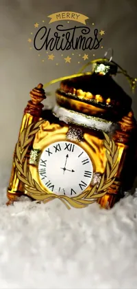 christmas gold clock Live Wallpaper