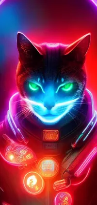 cyberpunk cat Live Wallpaper