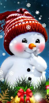 Christmas Ornament Snowman Happy Live Wallpaper