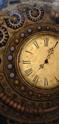 Brown Clock Circle Live Wallpaper