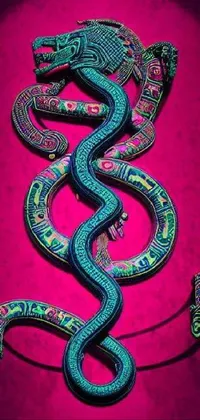 Art Magenta Scaled Reptile Live Wallpaper