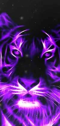 Purple Tiger Live Wallpaper - Electric Aura and Close-Up Image - free ...