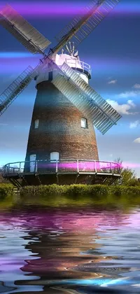Water Windmill Sky Live Wallpaper