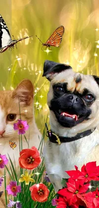 cute puppy and cat Live Wallpaper