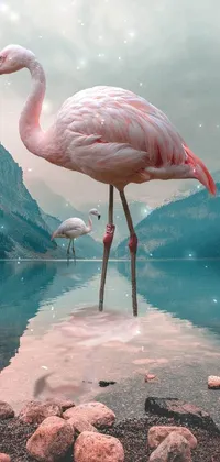 Water Bird Greater Flamingo Live Wallpaper