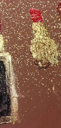 Gold Glitter on Brown Live Wallpaper - free download