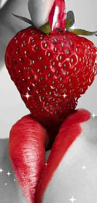 strawberry lips Live Wallpaper