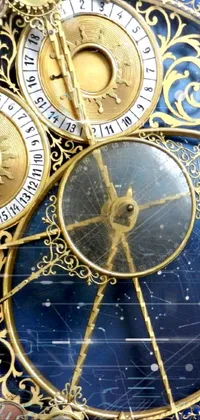 Gold Clock Art Live Wallpaper