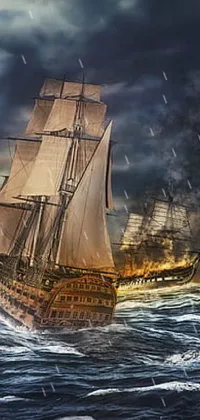 Cloud Water Boat Live Wallpaper