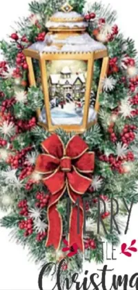 Christmas Ornament Flower Wreath Live Wallpaper