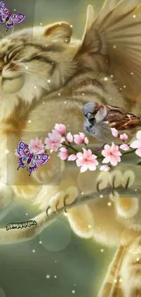 Flower Plant Cat Live Wallpaper