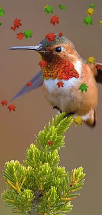 Bird Hummingbird Branch Live Wallpaper