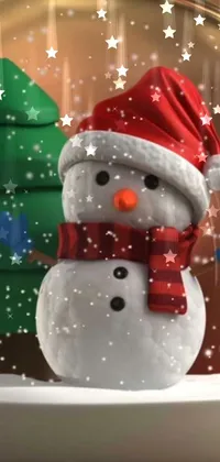 Snowman Christmas Ornament Holiday Ornament Live Wallpaper