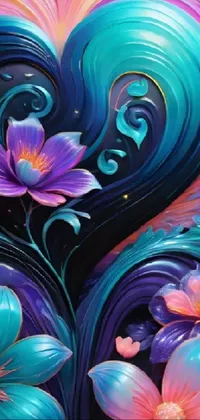 Flower Blue Light Live Wallpaper