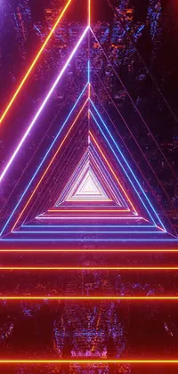 Looking for a cool live wallpaper to give your phone some personality? Check out this abstract "Triangle Neon Lights" design, featuring a neon triangle in the center of the screen with trees in the background