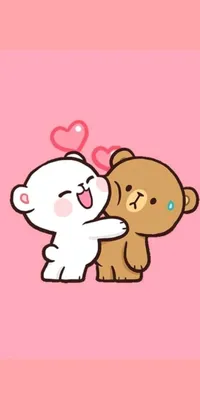The cutest and most charming live phone wallpaper includes the sweetest cartoon teddy bears! These cuddly bears are in a loving embrace that will melt your heart