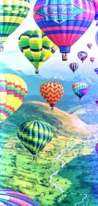 Aerostat Hot Air Ballooning Daytime Live Wallpaper