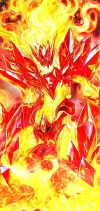 This explosive phone live wallpaper is a sight to behold! Against a backdrop of blazing hot red and yellow flames, a fiery robot stands tall