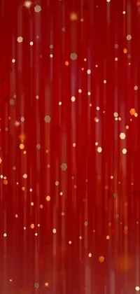 This phone live wallpaper showcases a vibrant red wall illuminated by a multitude of decorative lights