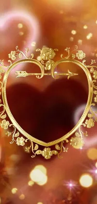 Add a touch of romance to your phone's display with the "Gold Heart Live Wallpaper"