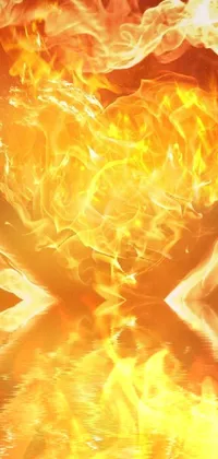 Looking for a romantic live wallpaper for your smartphone? Look no further than this mesmerizing image of a heart-shaped fire burning in 3D CG technology