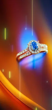 Get mesmerized by the sparkle of a diamond ring in this close-up macro photograph live wallpaper