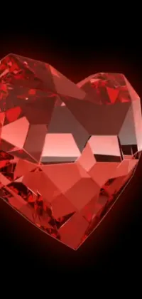 Get your phones ready for this stunning live wallpaper featuring a red heart-shaped diamond