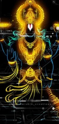 This phone live wallpaper features a powerful deity from ancient Hindu mythology known as Lord Han
