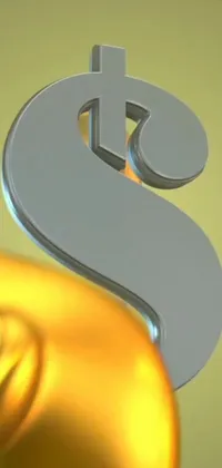 This stunning live wallpaper displays a golden statue set against a dollar sign backdrop