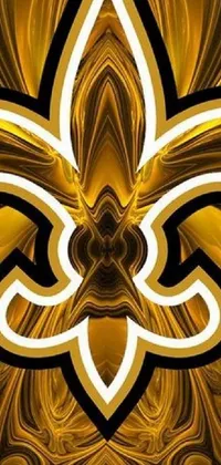 This lovely live phone wallpaper features the New Orleans Saints logo against a beautiful abstract backdrop with stunning gold flowers