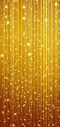 This phone live wallpaper features an impressive gold background adorned with sparkling stars and glittering sparkles against a backdrop of elegant vertical lines