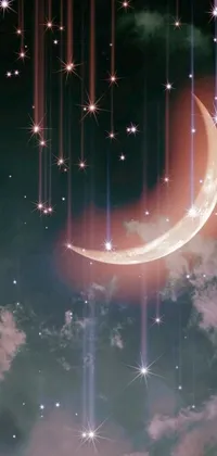 Experience the enchanting beauty of the night sky on your phone with this stunning live wallpaper