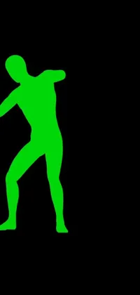 This phone live wallpaper features a green silhouette of a tennis player holding a racquet