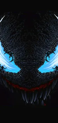 Looking for a powerful and striking live wallpaper for your mobile device? Check out this venomous creation, featuring a close-up of a venomous creature's face set against a sleek black background