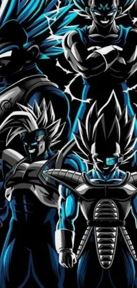 With this phone live wallpaper, you can bring some epic anime action to your screen! The design features Goku and Vegeta in blue and ice silver armor, set against a sleek black background