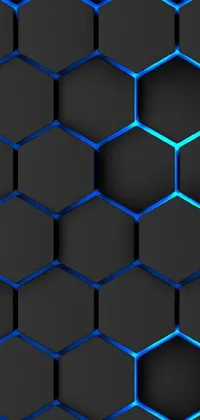 Enhance your device's visual appeal with this blue hexagon pattern phone live wallpaper