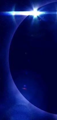 This stunning digital art phone live wallpaper features a close up of a planet with a star shining in the background; a perfect fit for an iPhone 15 background