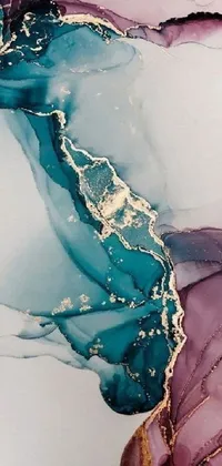 This phone live wallpaper features a beautiful and highly detailed abstract painting of a body of water