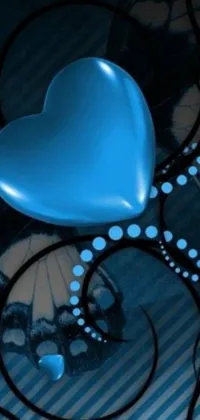 This live wallpaper features a stunning blue heart created with digital art