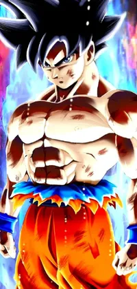 This phone live wallpaper features an image of a famous anime character from Dragon Ball